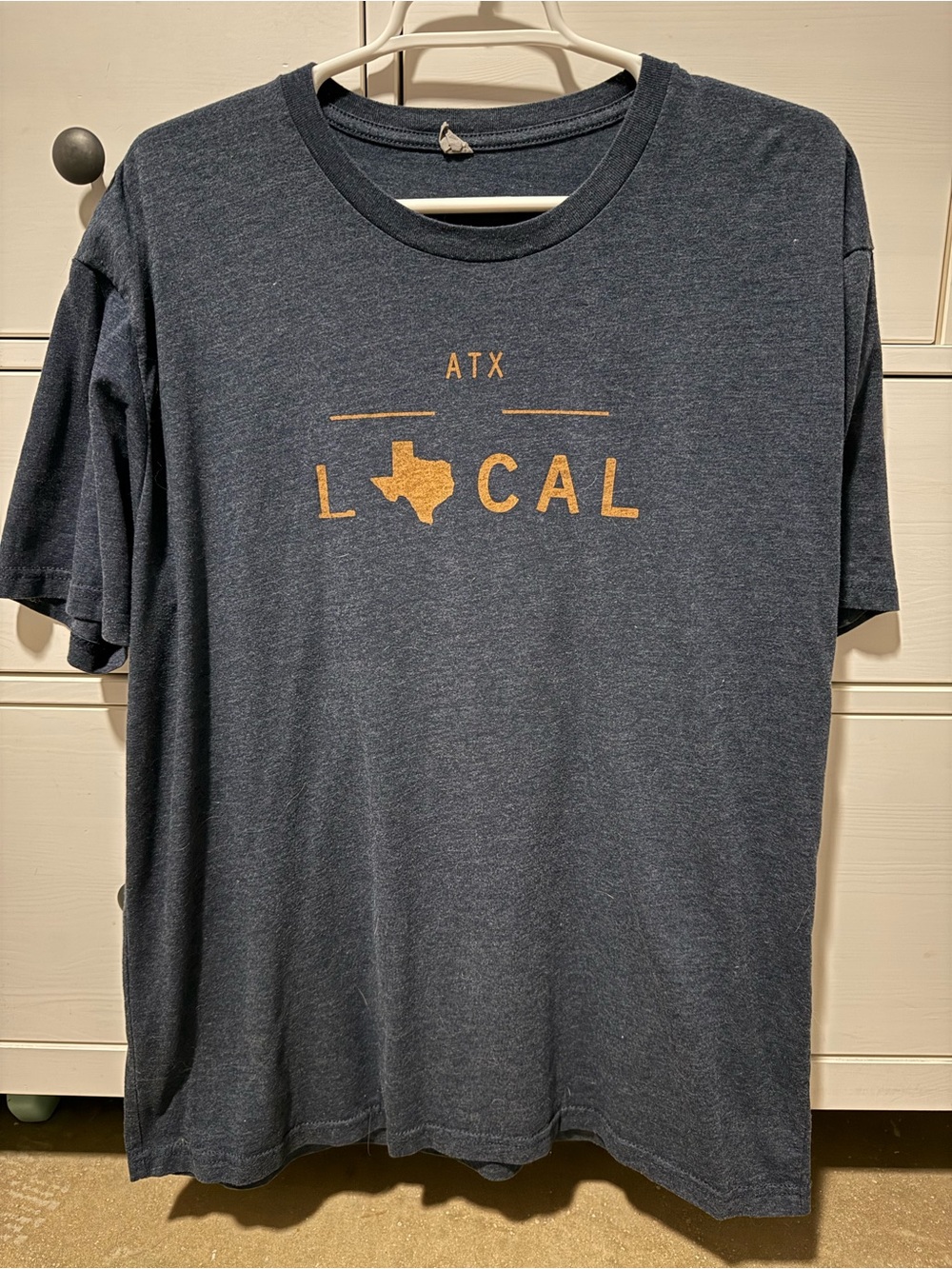 Next Level Apparel Navy Tee with Gold Accent